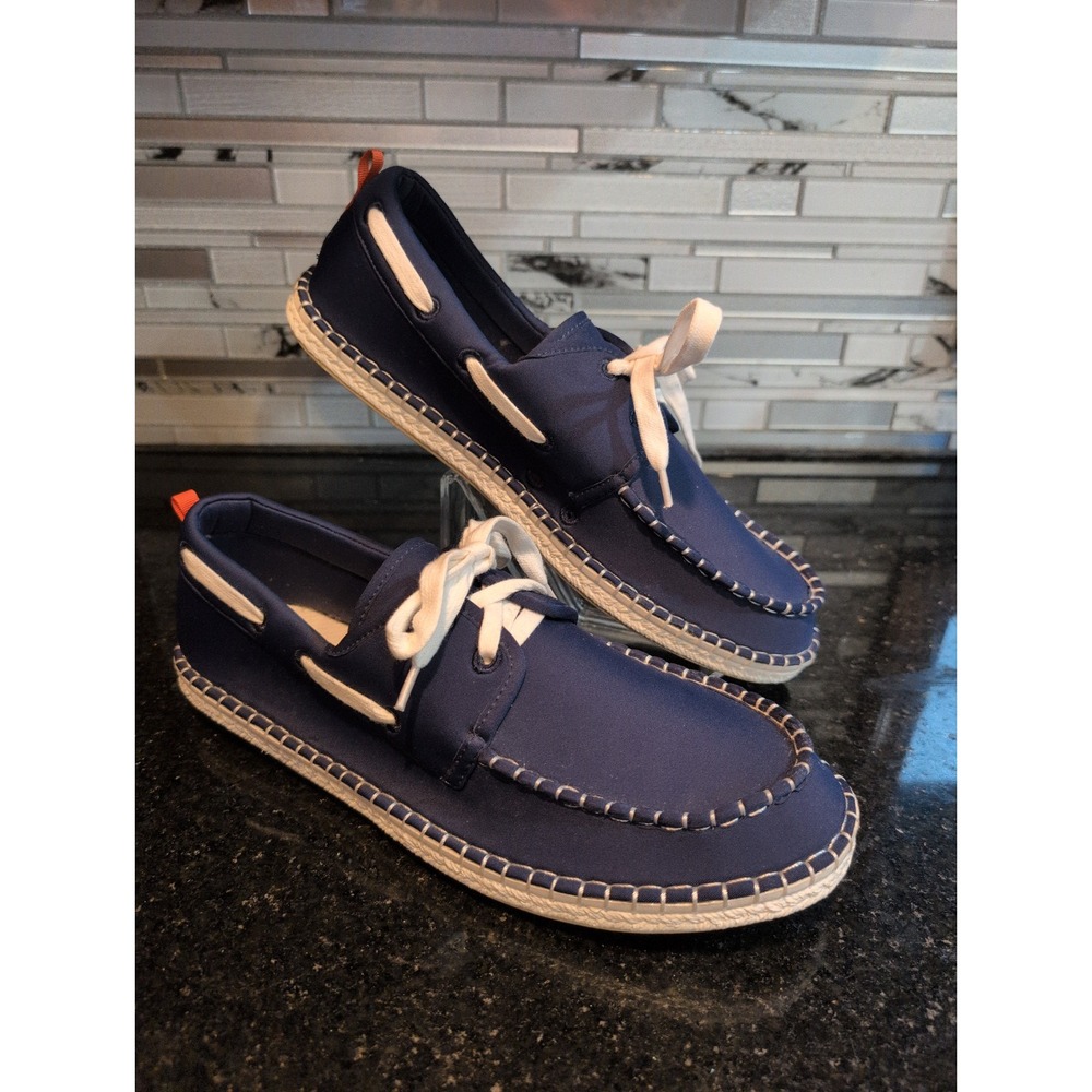 NEW Sea Star Beachwear Mariner Boat Shoes Navy Blue Neoprene Water Shoes Mens 10